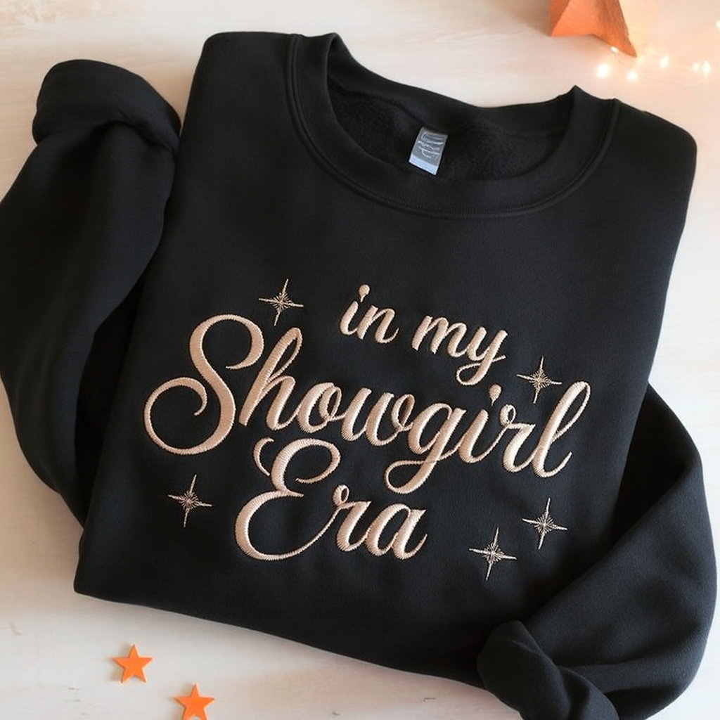 In my showgirl era - The Life of a Showgirl - Embroidered Crewneck Sweatshirt