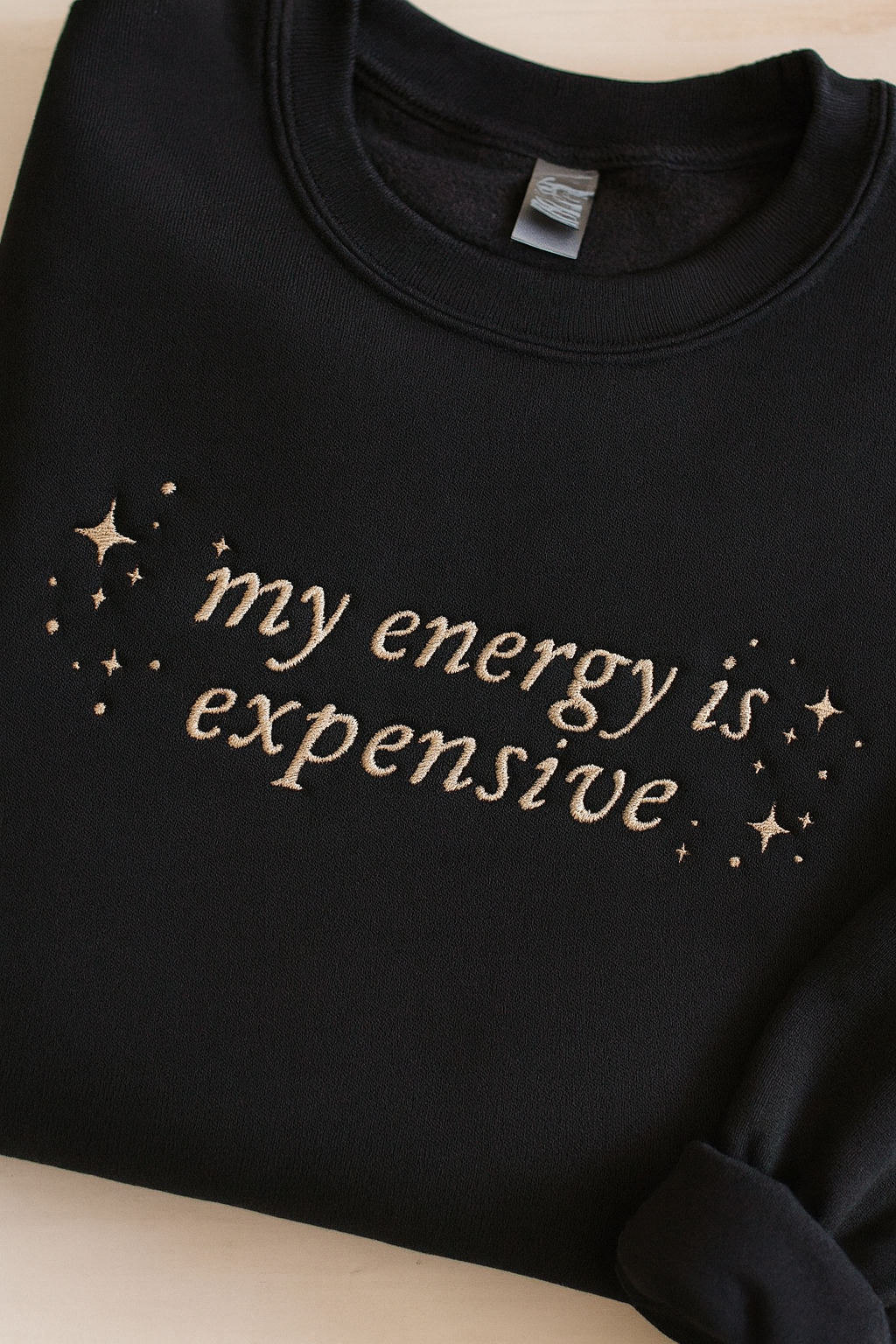 My energy is expensive - The Life of a Showgirl - Embroidered Crewneck Sweatshirt