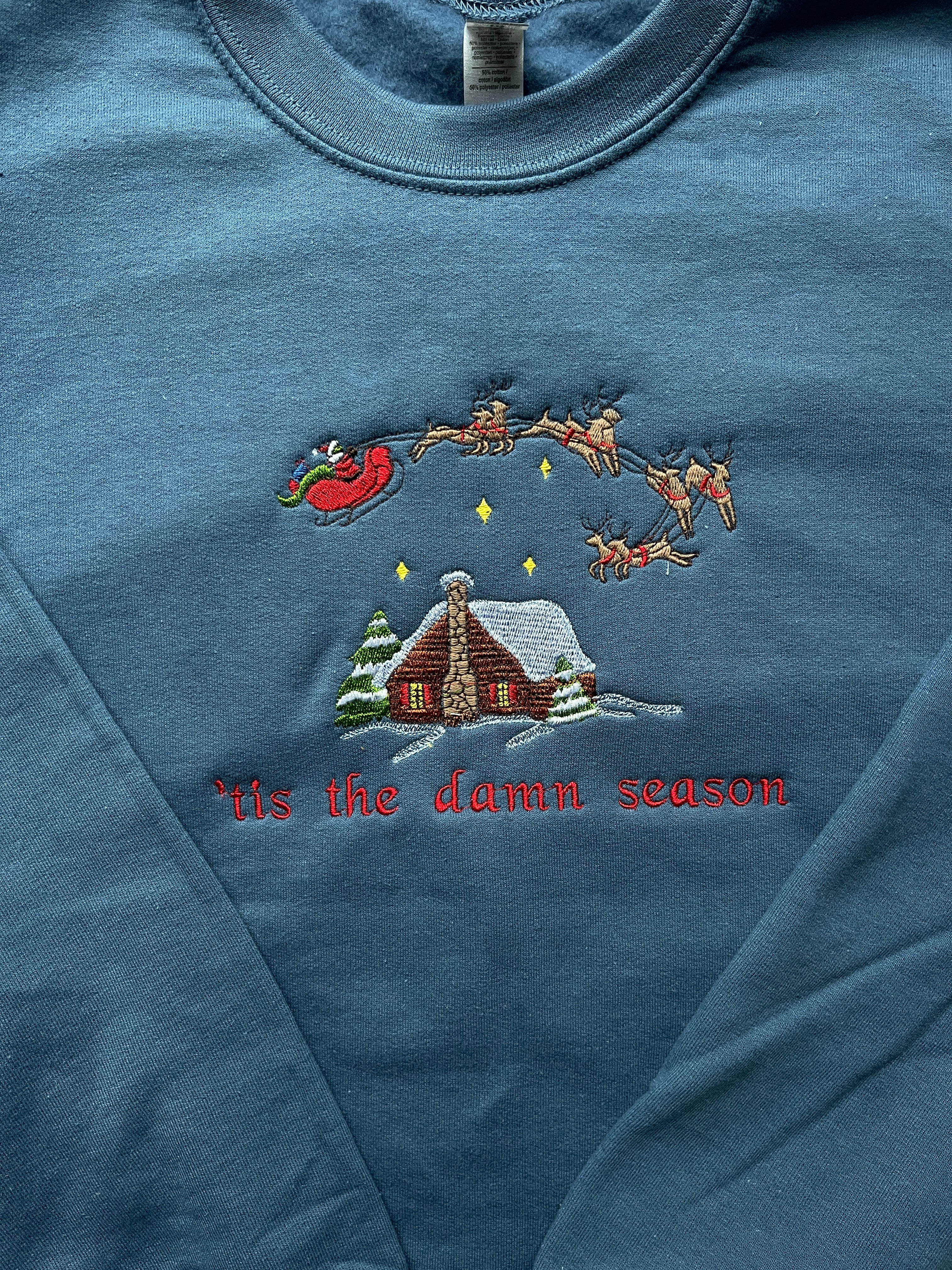 tis the damn season, swiftmas, EMBROIDERED , Crewneck Sweatshirt