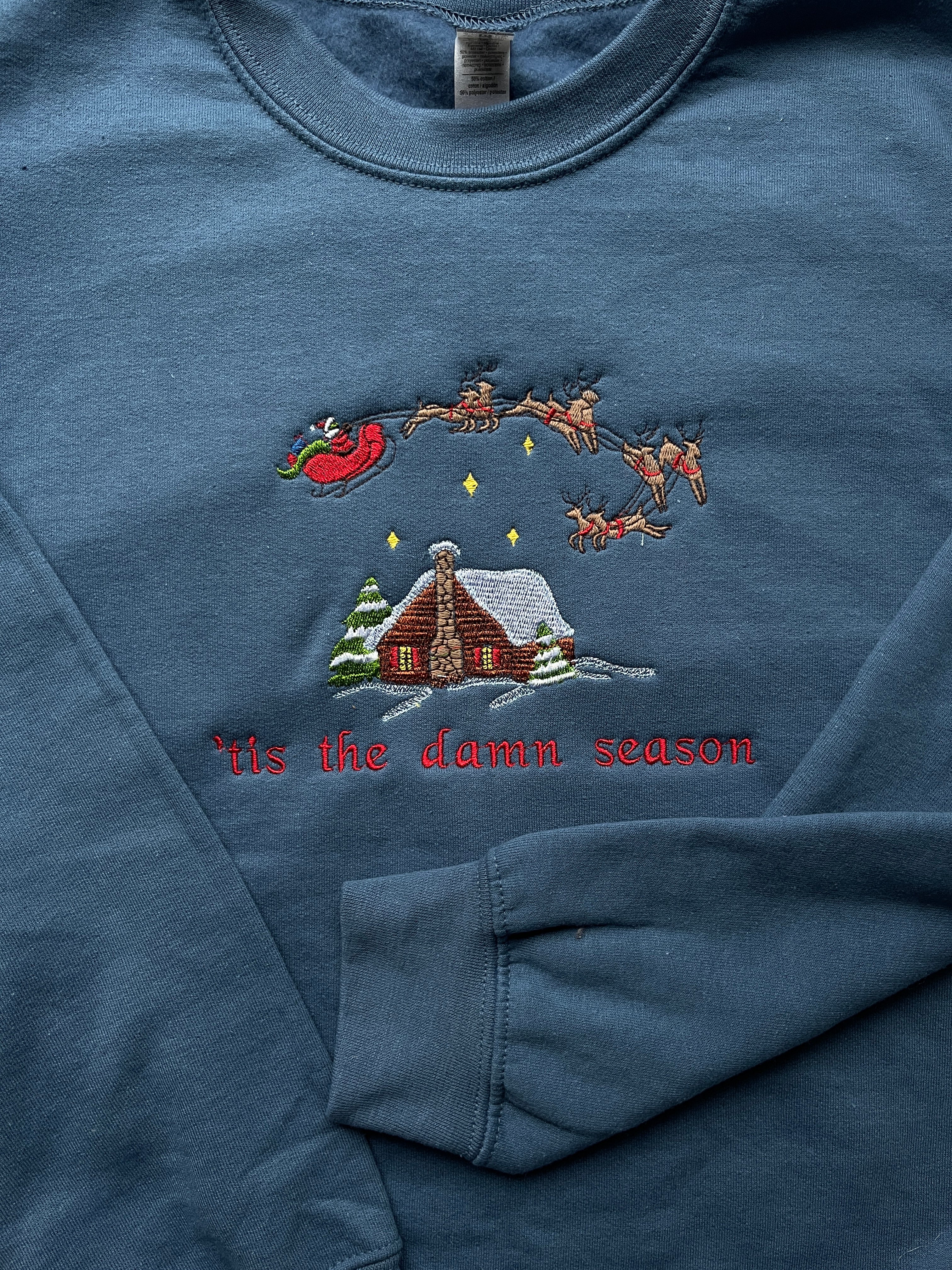 tis the damn season, swiftmas, EMBROIDERED , Crewneck Sweatshirt