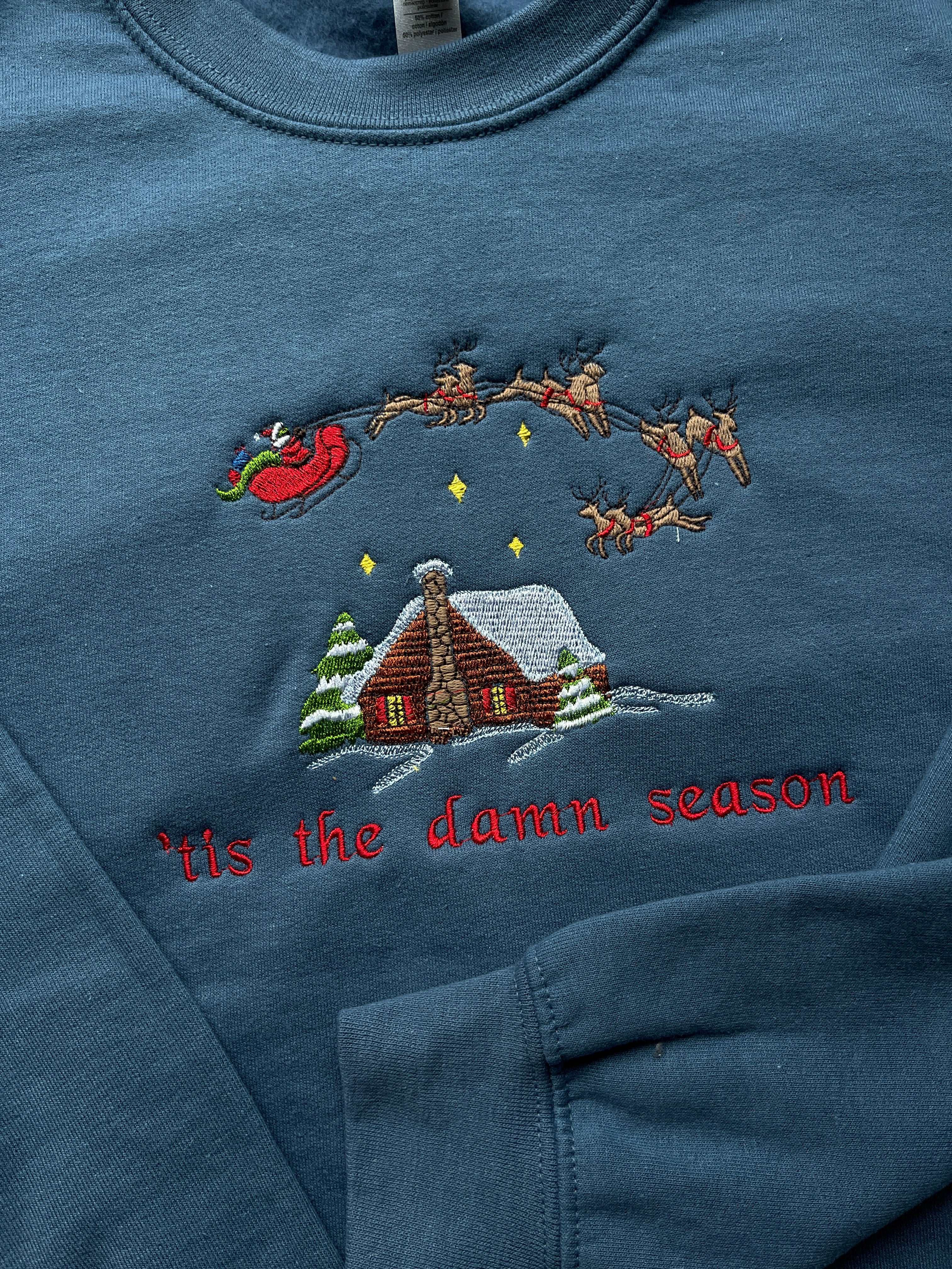 tis the damn season, swiftmas, EMBROIDERED , Crewneck Sweatshirt