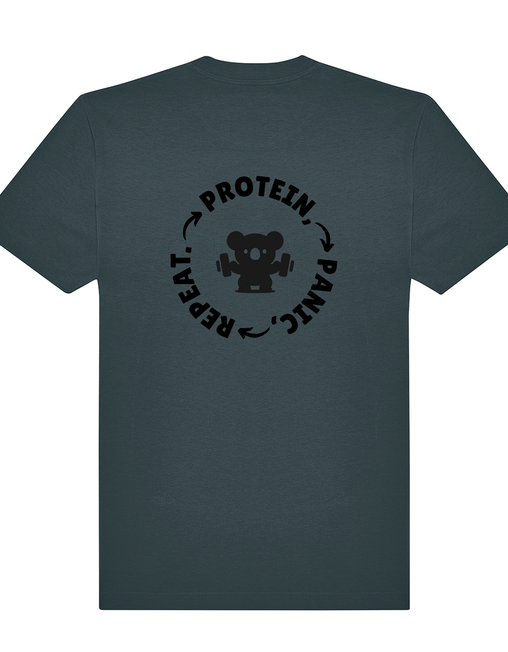 Protein, Panic, Repeat. – Oversized Gym Tee (Unisex)