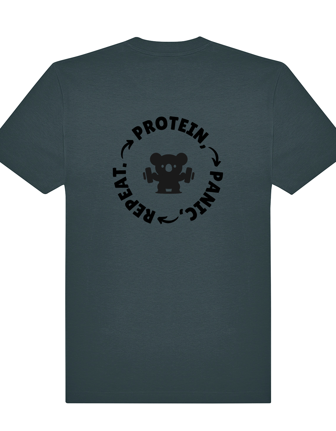 Protein, Panic, Repeat. – Oversized Gym Tee (Unisex)