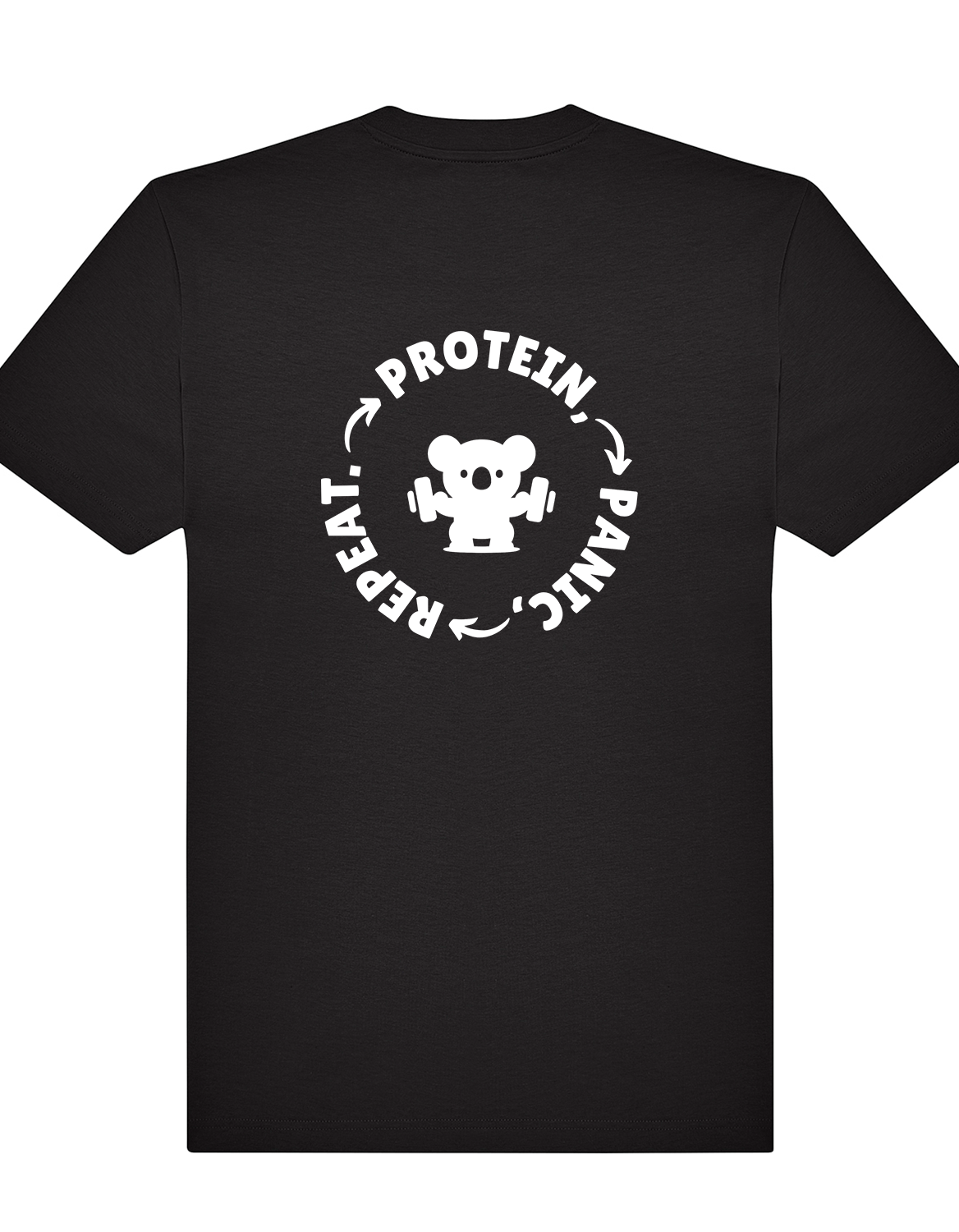 Protein, Panic, Repeat. – Oversized Gym Tee (Unisex)