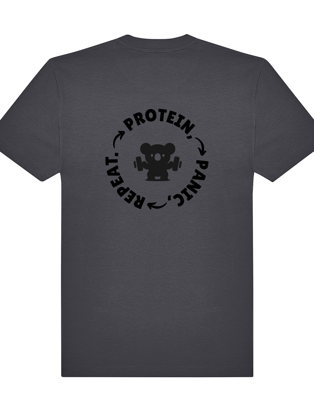 Protein, Panic, Repeat. – Oversized Gym Tee (Unisex)