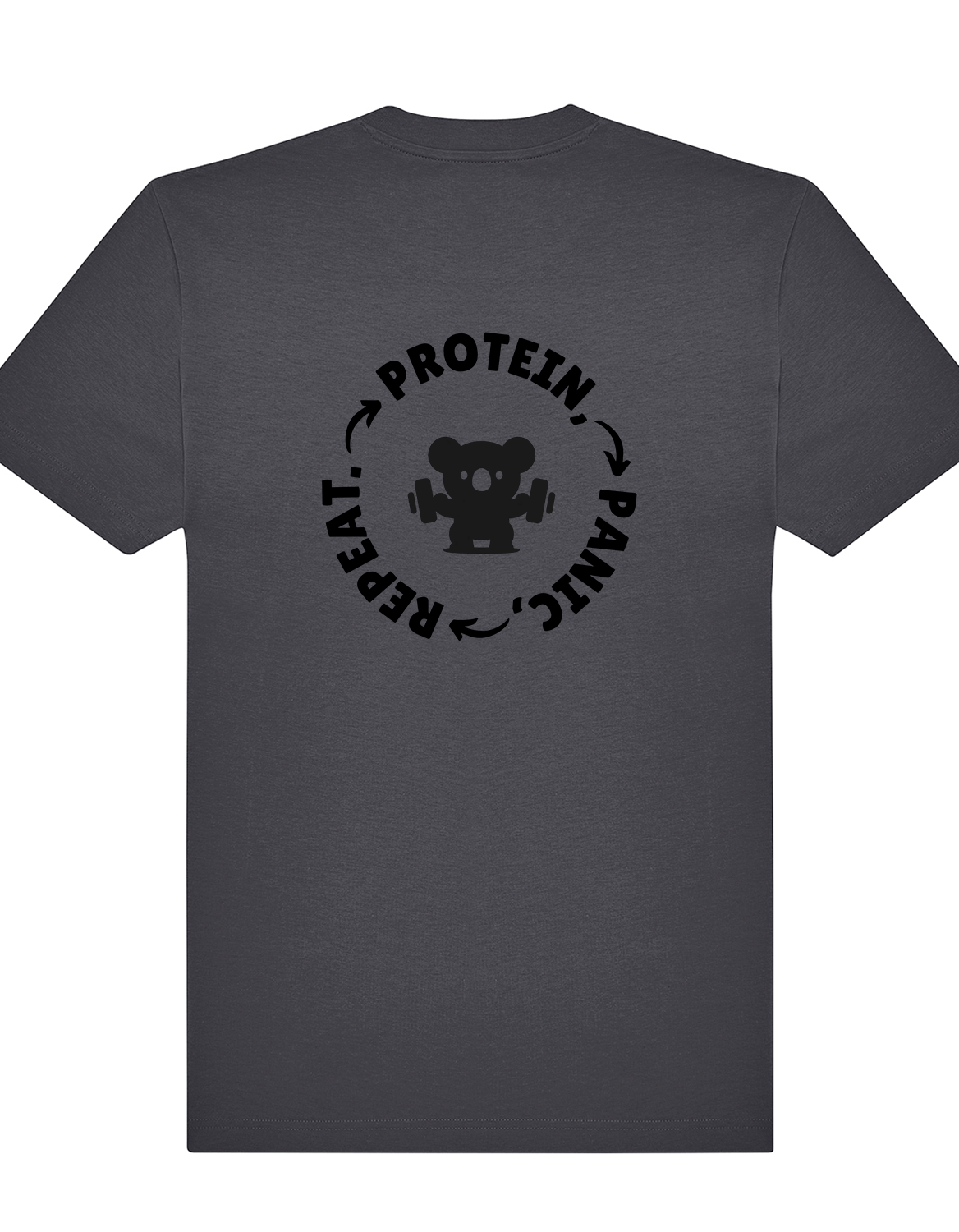 Protein, Panic, Repeat. – Oversized Gym Tee (Unisex)