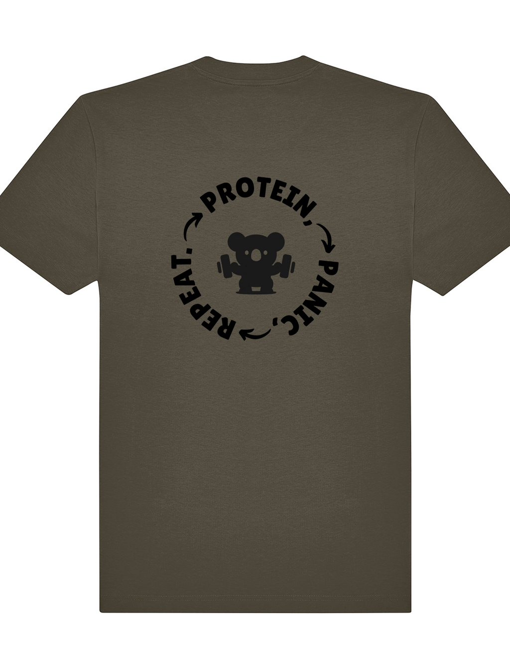Protein, Panic, Repeat. – Oversized Gym Tee (Unisex)
