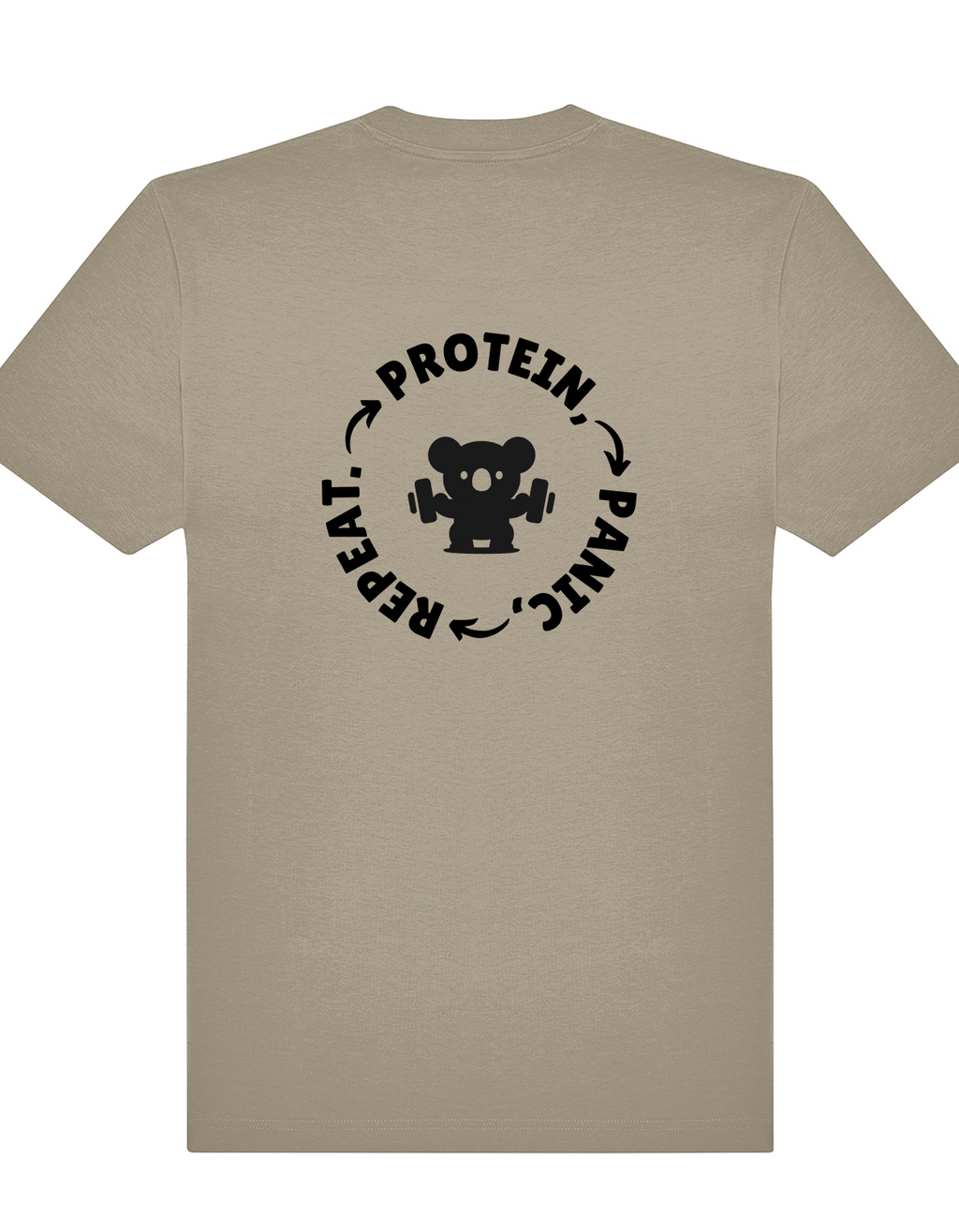 Protein, Panic, Repeat. – Oversized Gym Tee (Unisex)