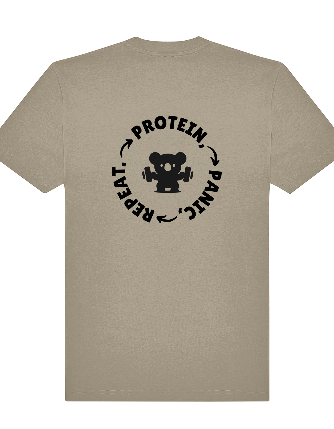 Protein, Panic, Repeat. – Oversized Gym Tee (Unisex)