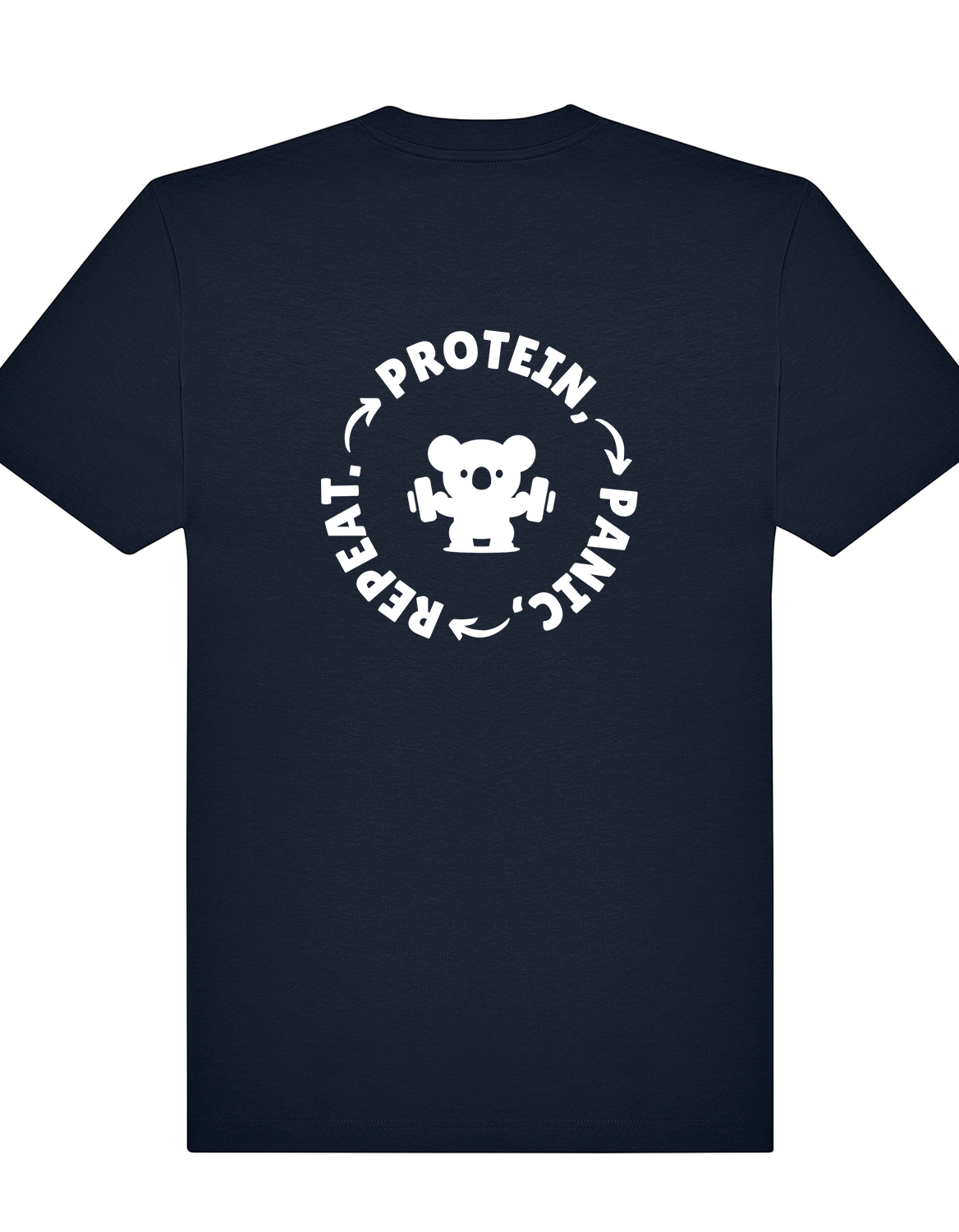 Protein, Panic, Repeat. – Oversized Gym Tee (Unisex)