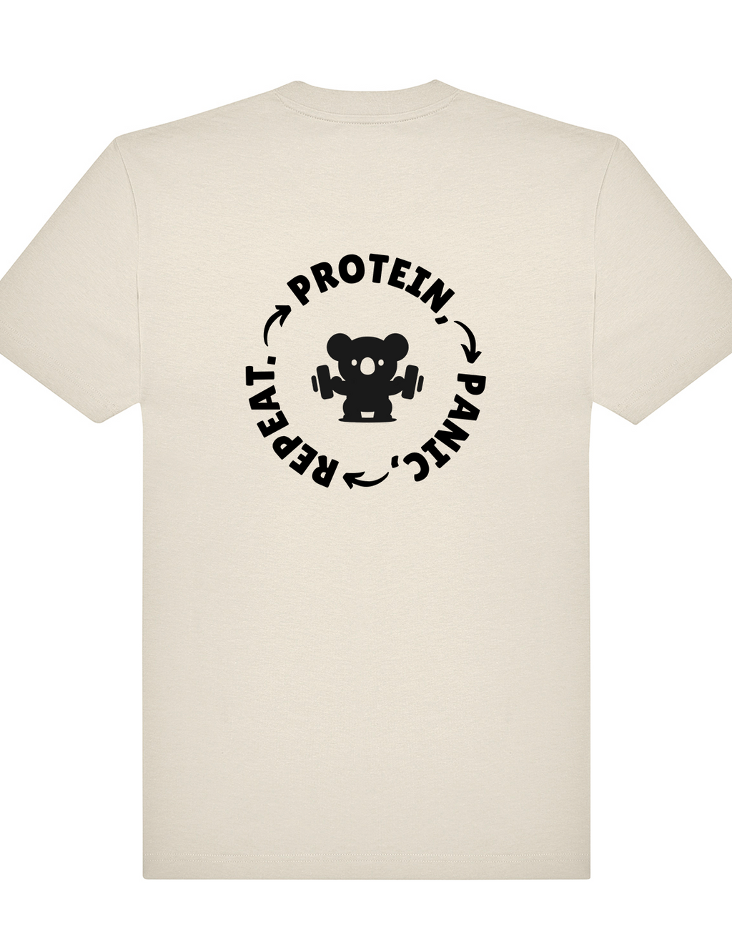 Protein, Panic, Repeat. – Oversized Gym Tee (Unisex)