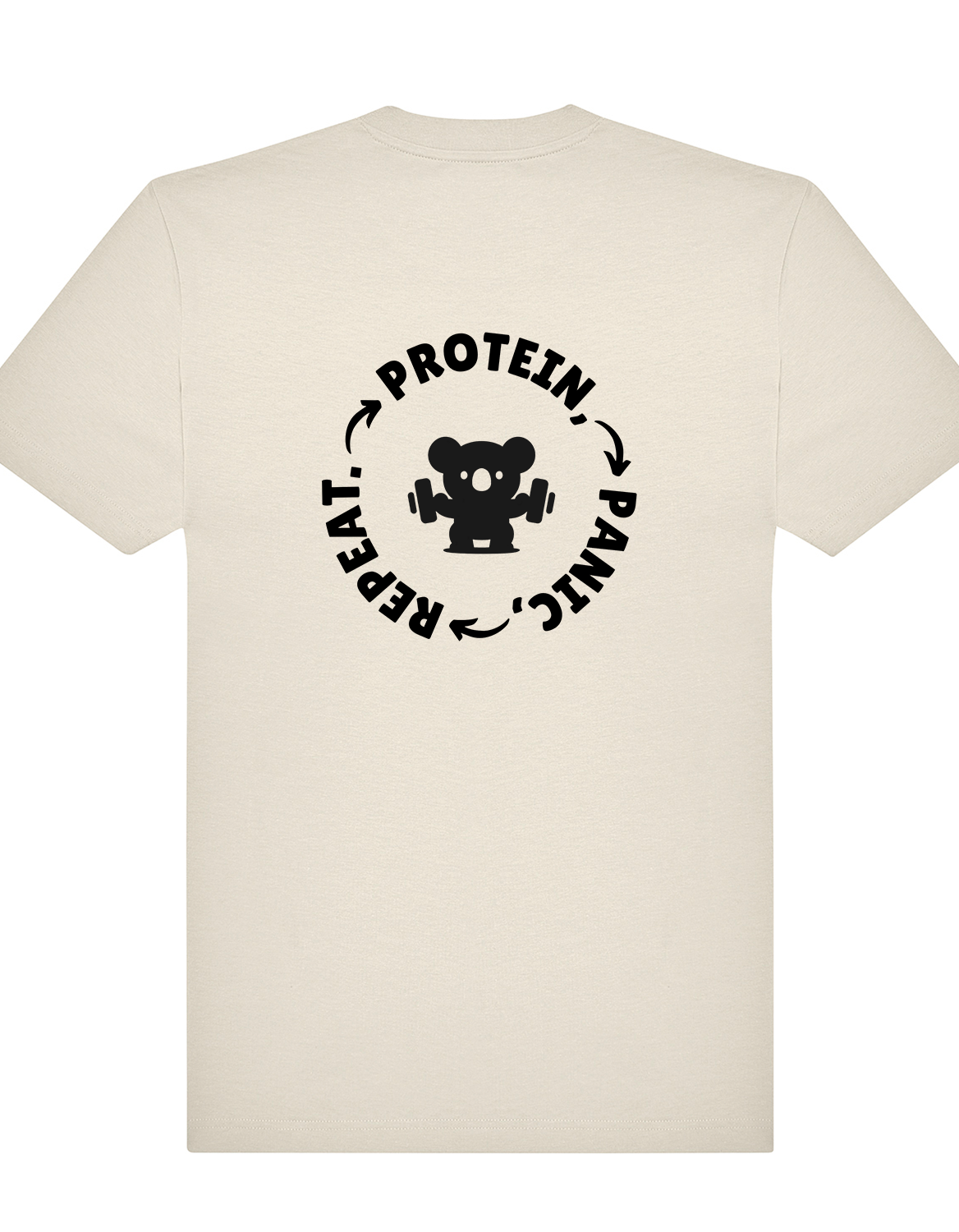 Protein, Panic, Repeat. – Oversized Gym Tee (Unisex)