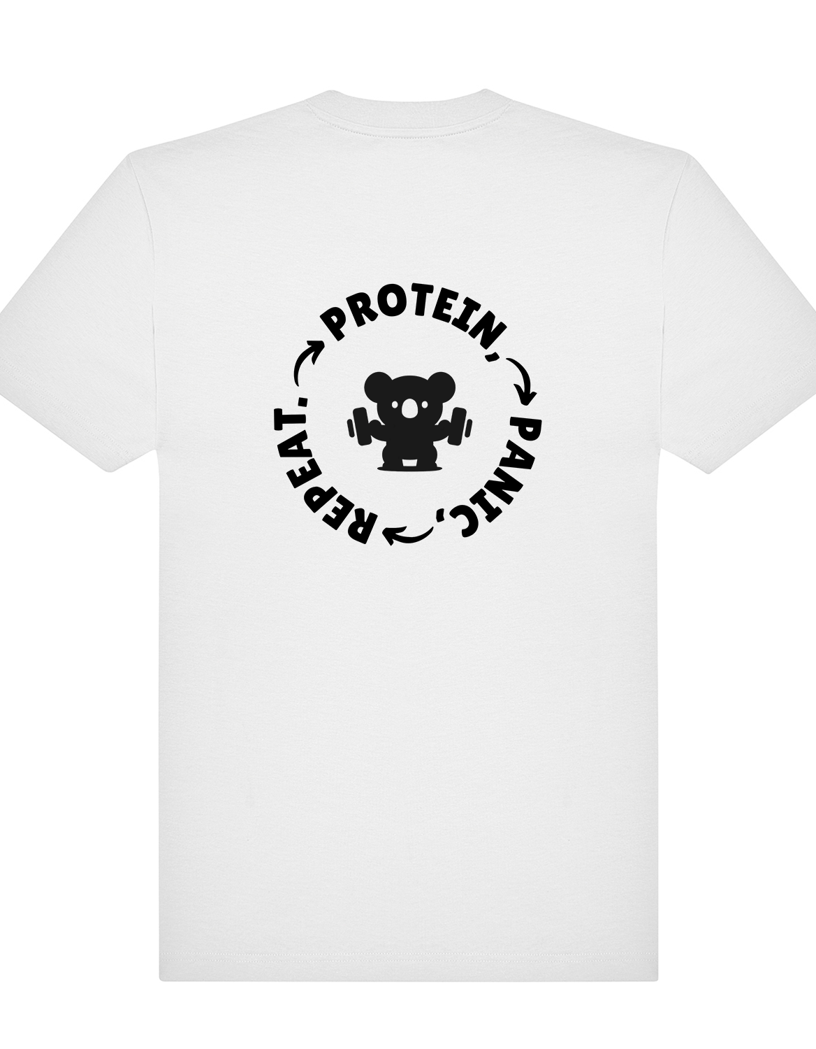 Protein, Panic, Repeat. – Oversized Gym Tee (Unisex)