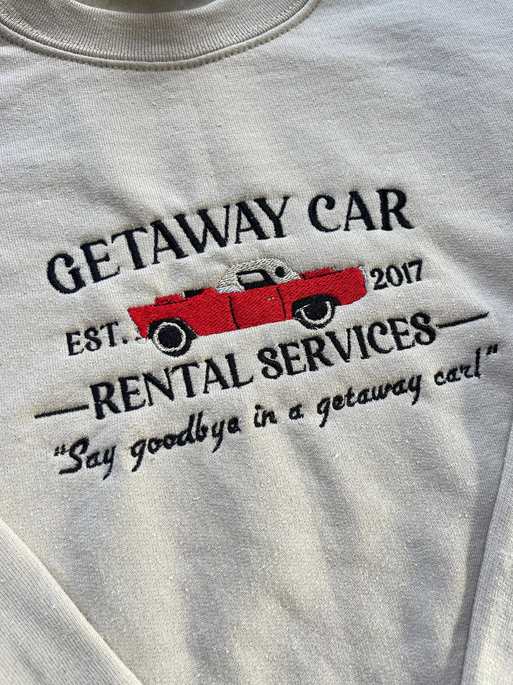 Getaway Car, reputation, the eras tour, EMBROIDERED Crewneck Sweatshirt